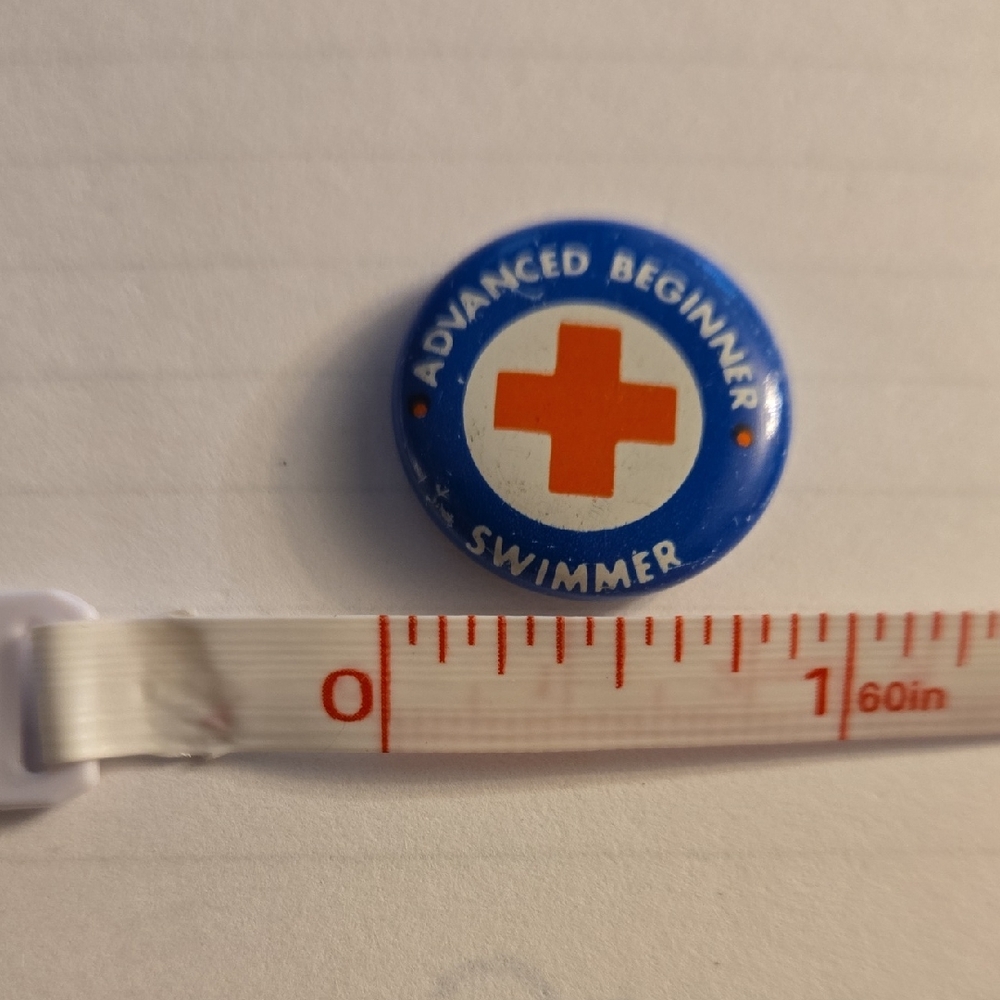Vintage Advanced Beginner Swimmer Metal Red Cross Pin